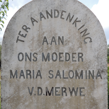 MERWE Maria Salomina, v.d.