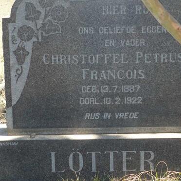 LÖTTER Christoffel Petrus Francois 1887-1922