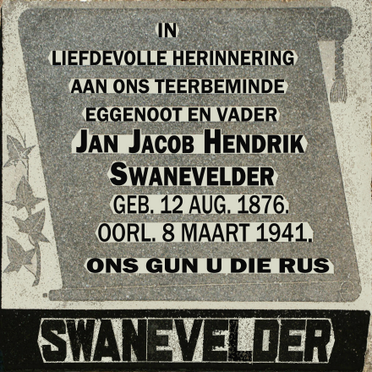 SWANEVELDER Jan Jacob Hendrik 1876-1941