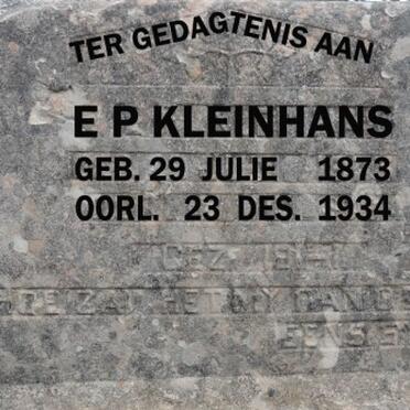 KLEINHANS E.P. 1873-1934