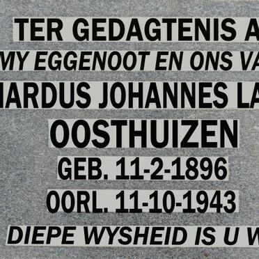 OOSTHUIZEN Bernardus Johannes Lambertes 1896-1943 