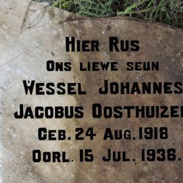 OOSTHUIZEN Wessel Johannes Jacobus 1918-1936 