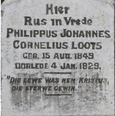 LOOTS Philippus Johannes Cornelius 1849-1929