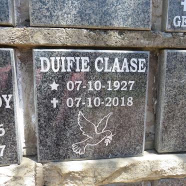 CLAASE Duifie 1927-2018