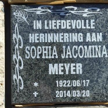 MEYER Sophia Jacomina 1922-2014