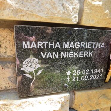 NIEKERK Martha Magrietha, van 1941-2021