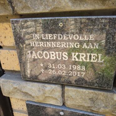 KRIEL Jacobus 1988-2017