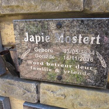 MOSTERT Japie 1934-2016
