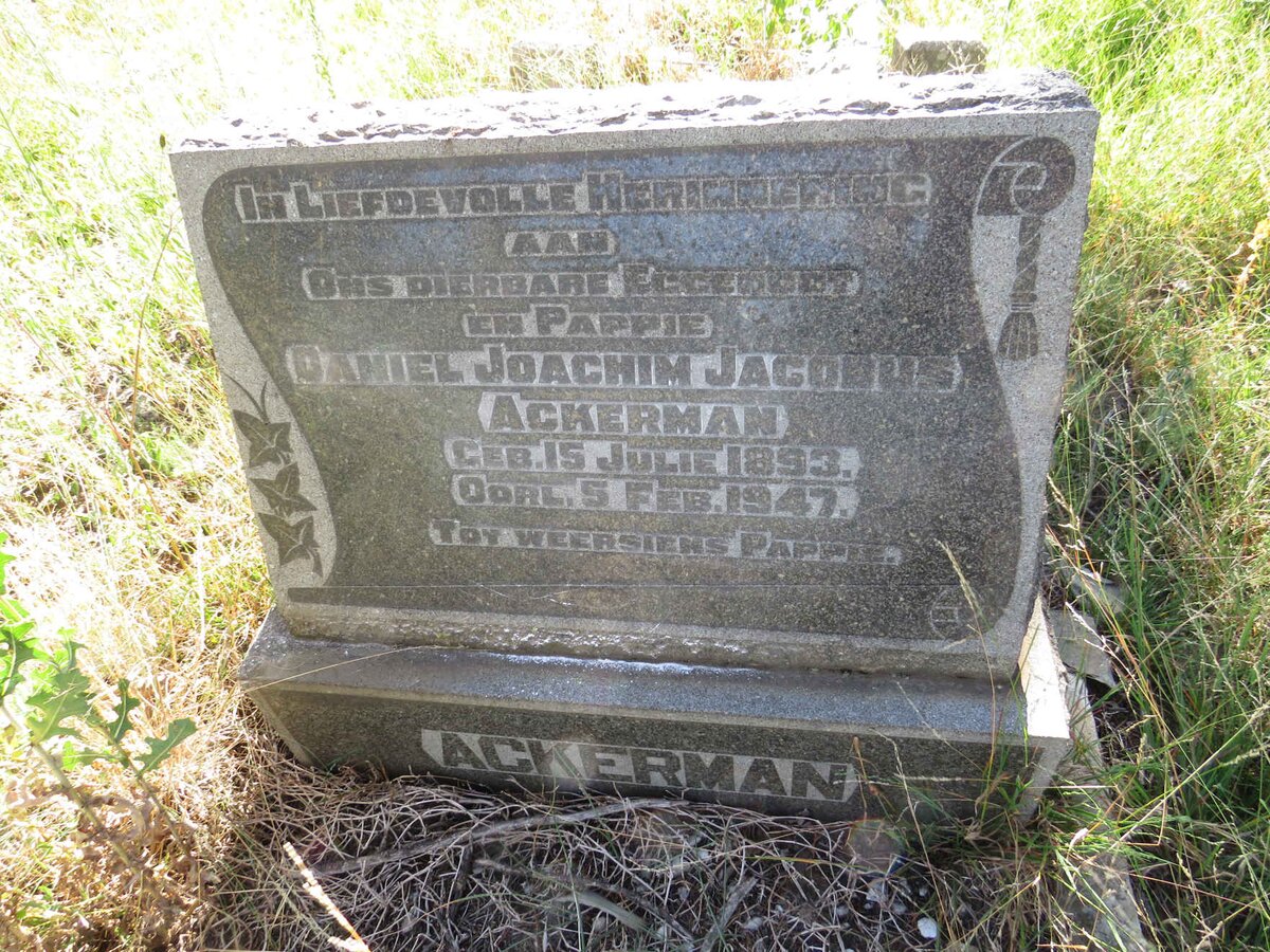 ACKERMAN Daniel Joachim Jacobus 1893-1947