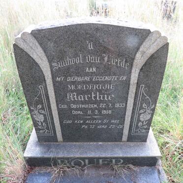 BOUER Marthie nee OOSTHUIZEN 1933-1958