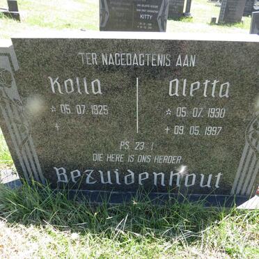 BEZUIDENHOUT Kolla 1925- & Aletta 1930-1997
