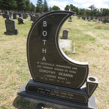BOTHA Dorothy Deanna nee ROUX 1947-2009