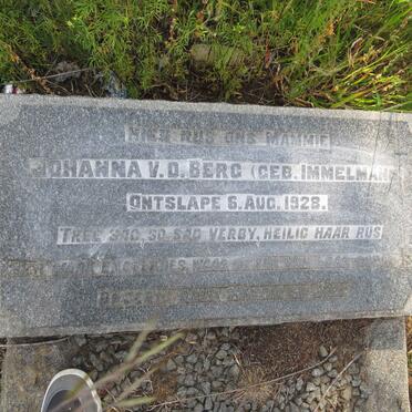 BERG Johanna, v.d. nee IMMELMANN -1928