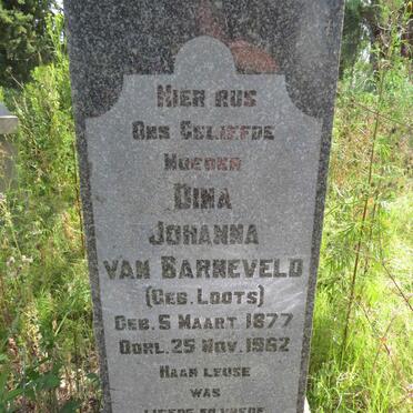 BARNEVELD Dina Johanna, van nee LOOTS 1877-1962