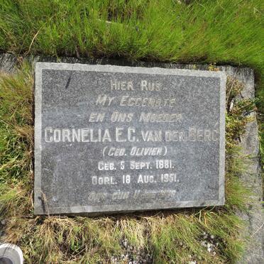 BERG Cornelia E.C., van der nee OLIVIER 1881-1951