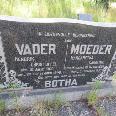 BOTHA Hendrik Christoffel 1860-1948 & Margaretha Carolina ERSKINE 1864-1950