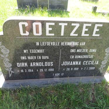 COETZEE Dirk Arnoldus 1914-1990 & Johanna Cecilia 1919-2009