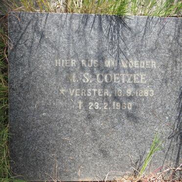 COETZEE M.S. nee VERSTER 1883-1960