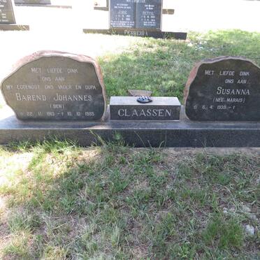 CLAASSEN Barend Johannes 1913-1995 & Susanna MARAIS 1939-