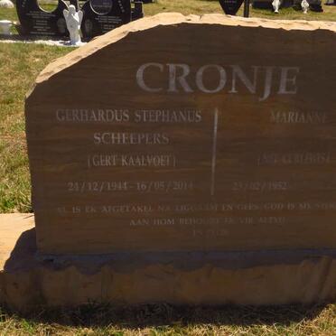 CRONJE Gerhardus Stephanus Scheepers 1944-2014 & Marianne CURLEWIS 1952-