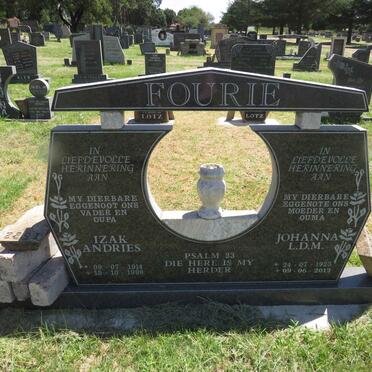 FOURIE Izak Andries 1914-1998 & Johanna L.D.M. 1923-2012