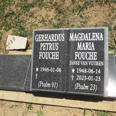 FOUCHE Gerhardus Petrus 1946- & Magdalena Maria JANSE VAN VUUREN 1948-2023