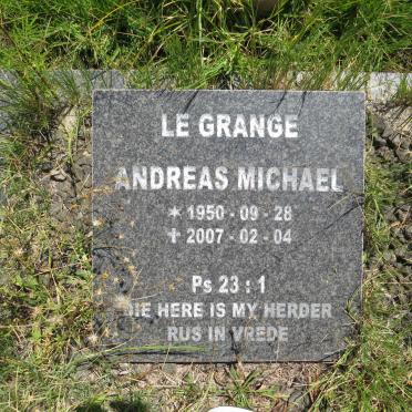 GRANGE Andries Michael, le 1950-2007