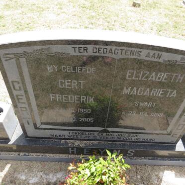 HEYNS Gert Frederik 1950-2005 & Elizabeth Magarieta SWART 1959-