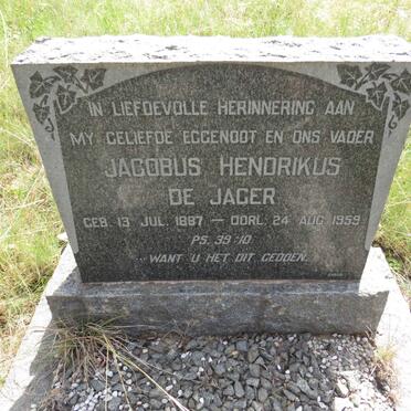 JAGER Jacobus Hendrikus, de 1887-1959