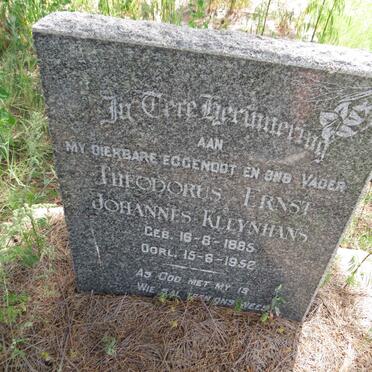 KLEYNHANS Theodorus Ernst Johannes 1885-1952