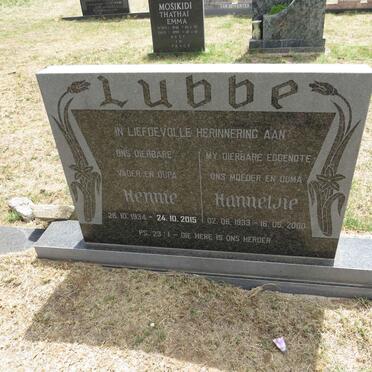LUBBE Hennie 1934-2015 & Hannetjie 1933-2000