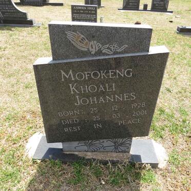 MOFOKENG Khoali Johannes 1928-2001