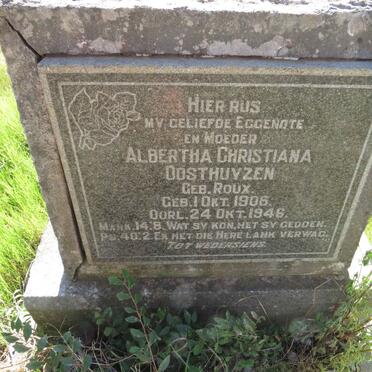 OOSTHUYZEN Albertha Christiana nee ROUX 1906-1946