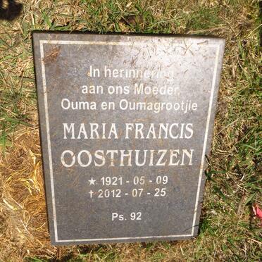 OOSTHUIZEN Maria Francis 1921-2012 