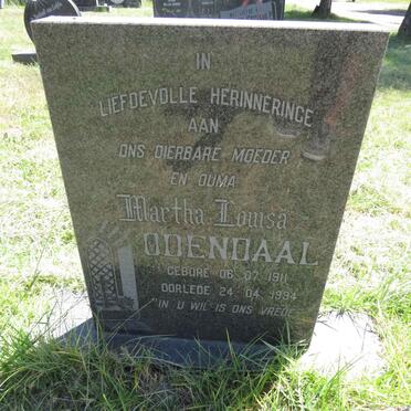 ODENDAAL Martha Louisa 1911-1994