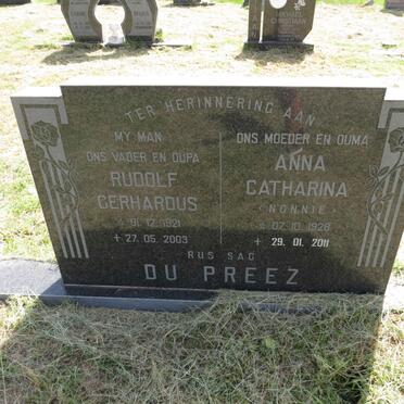 PREEZ Rudolf Gerhardus, du 1921-2003 & Anna Catharina 1928-2011
