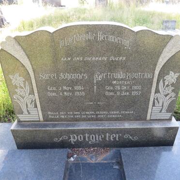 POTGIETER Sarel Johannes 1884-1959 & Gertruida Woutrina nee MOSTERT 1900-1957