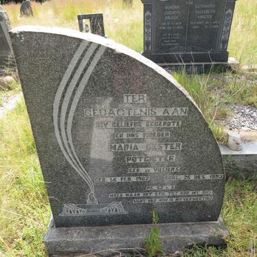 POTGIETER Maria Bester nee DE VILLIERS 1902-1953