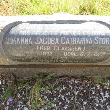 STORM Johanna Jacoba Catharina nee CLAASSEN 1893-1977