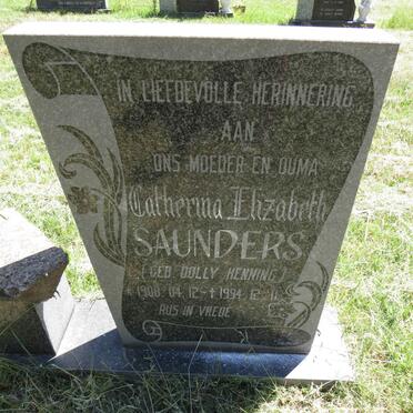 SAUNDERS Catherina Elizabeth nee HENNING 1908-1994