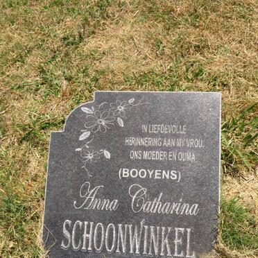 SCHOONWINKEL Anna Catharina nee BOOYENS 1952-2015