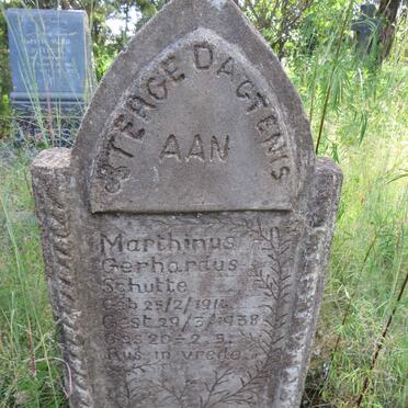 SCHUTTE Marthinus Gerhardus 191?-1938