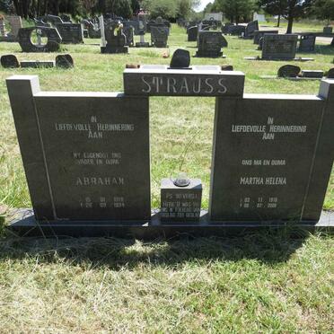 STRAUSS Abraham 1918-1994 & Martha Helena 1916-2009
