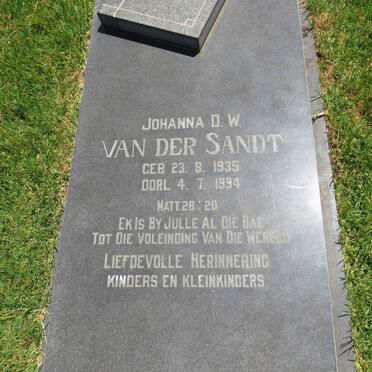 SANDT Johanna D.W., van der 1935-1994