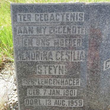 STEYN Hendrina Cesilia nee LENGENHAGER 1901-1959