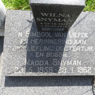 SNYMAN Willem Jacobus 1935-2020 :: SNYMAN Wilna 1957-2014 :: SNYMAN Magda 1959-1962 _1