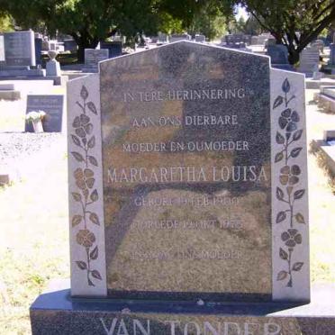 TONDER Margaretha Louisa, van 1900-1975