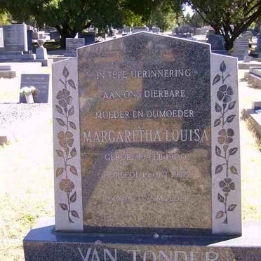 TONDER Margaretha Louisa, van 1900-1975