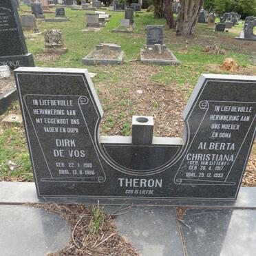 THERON Dirk De Vos 1910-1986 & Alberta Christiana VAN SITTERT 1917-1993
