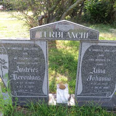 TERBLANCHE Andries Herculaas 1906-1989 & Anna Johanna 1909-1998